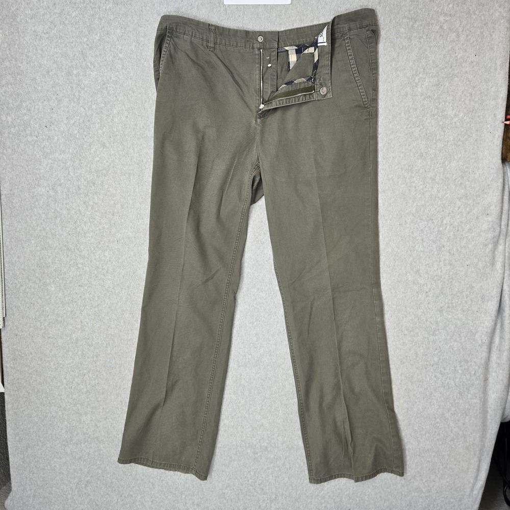 Bonobos Men Pants 38/34 Green Washed Chino Twill Bootcut Boot Fit 33.5" Inseam